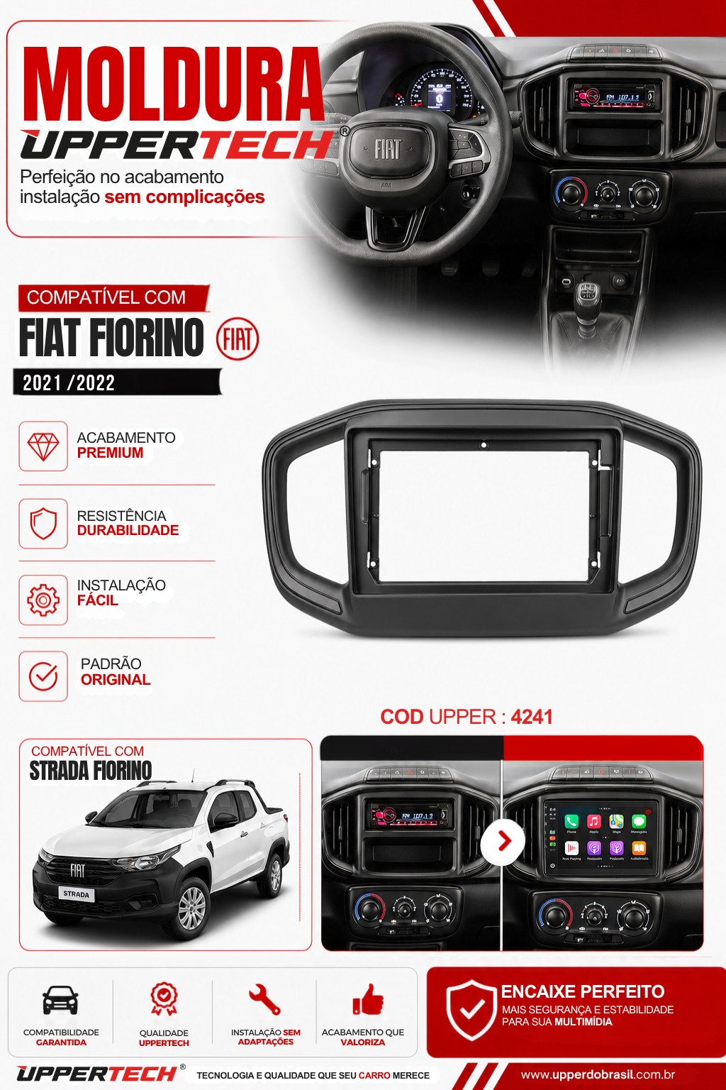 Flyer 4241 — Moldura Fiat Fiorino Strada 2021 a 2022