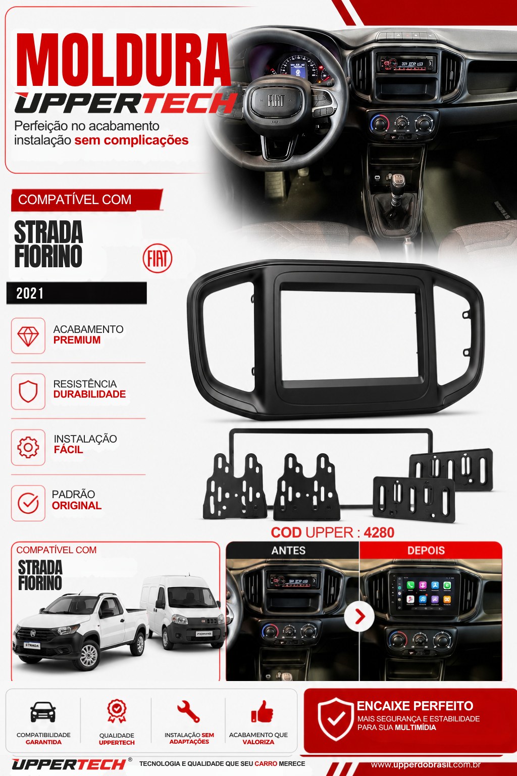 Flyer 4280 — Moldura Fiat Strada Fiorino 2021