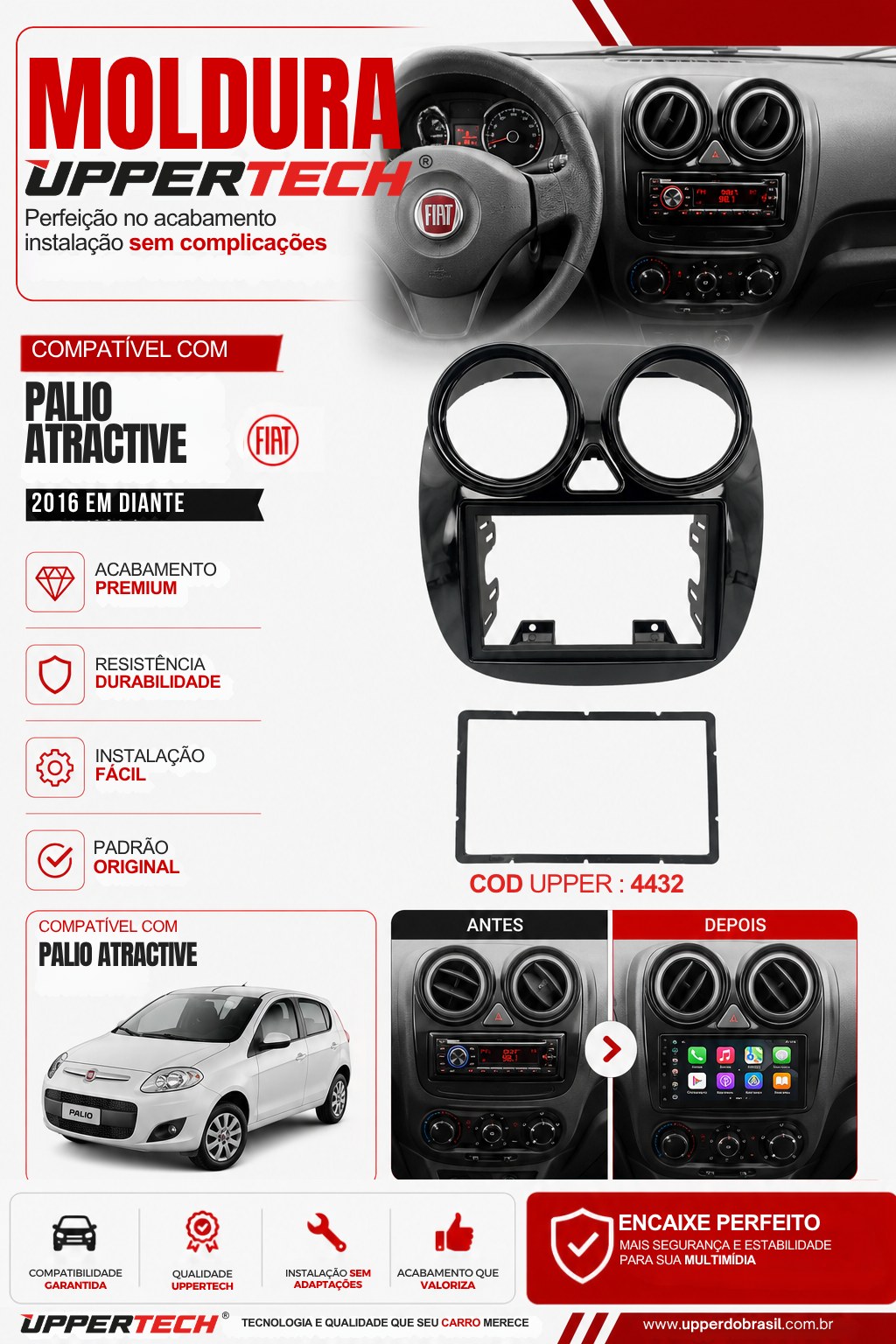 Flyer 4432 — Moldura Fiat Palio Atractive Grand Siena
