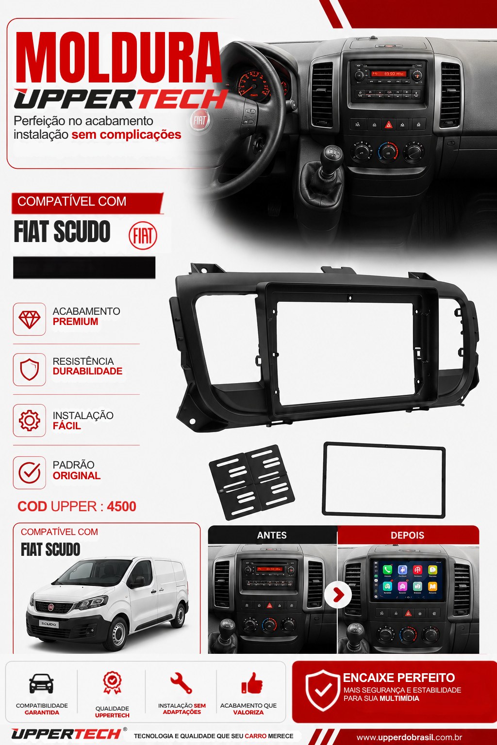 Flyer 4500 — Moldura Fiat Scudo 2016 a 2021