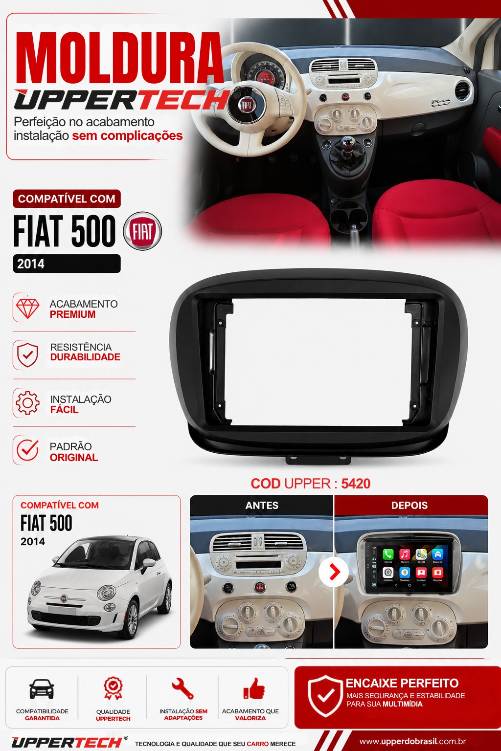 Flyer 5420 — Moldura Fiat 500 2014 a Diante