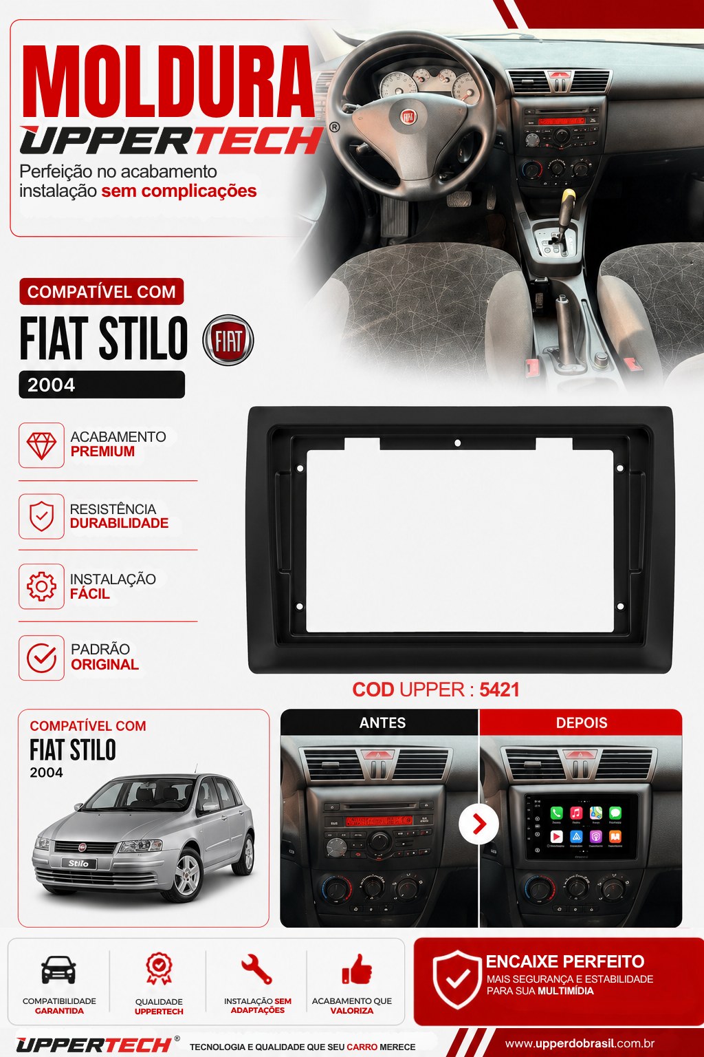Flyer 5421 — Moldura Fiat Stilo 2004 a Diante