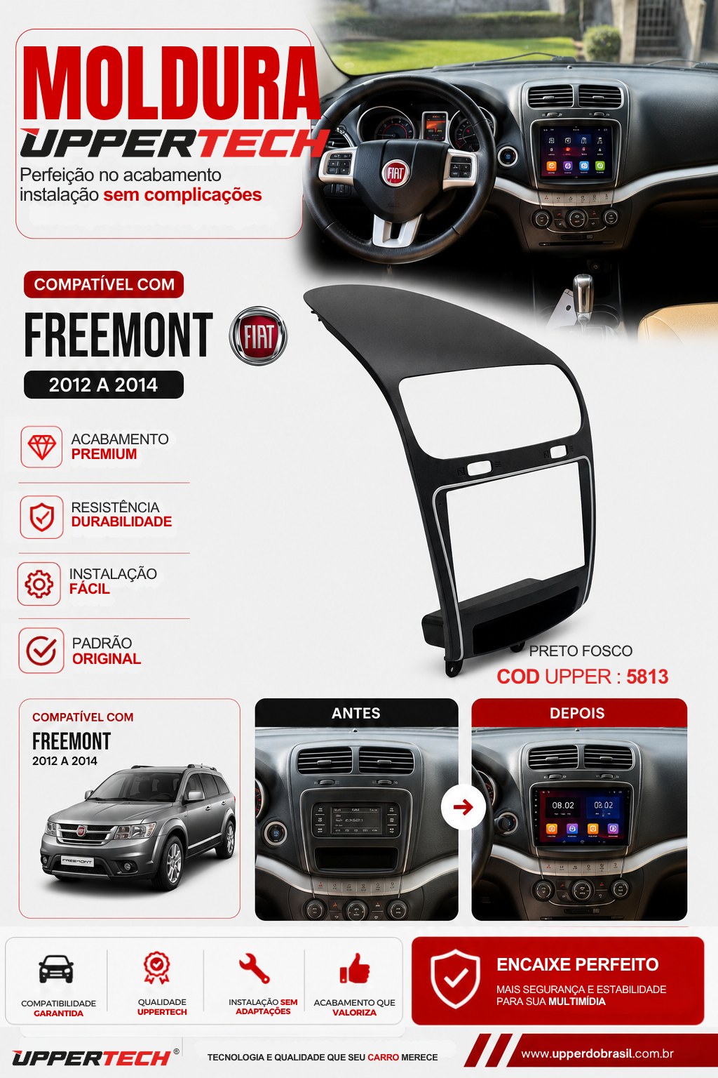 Flyer 5813 — Moldura Fiat Freemont 2012 a 2014