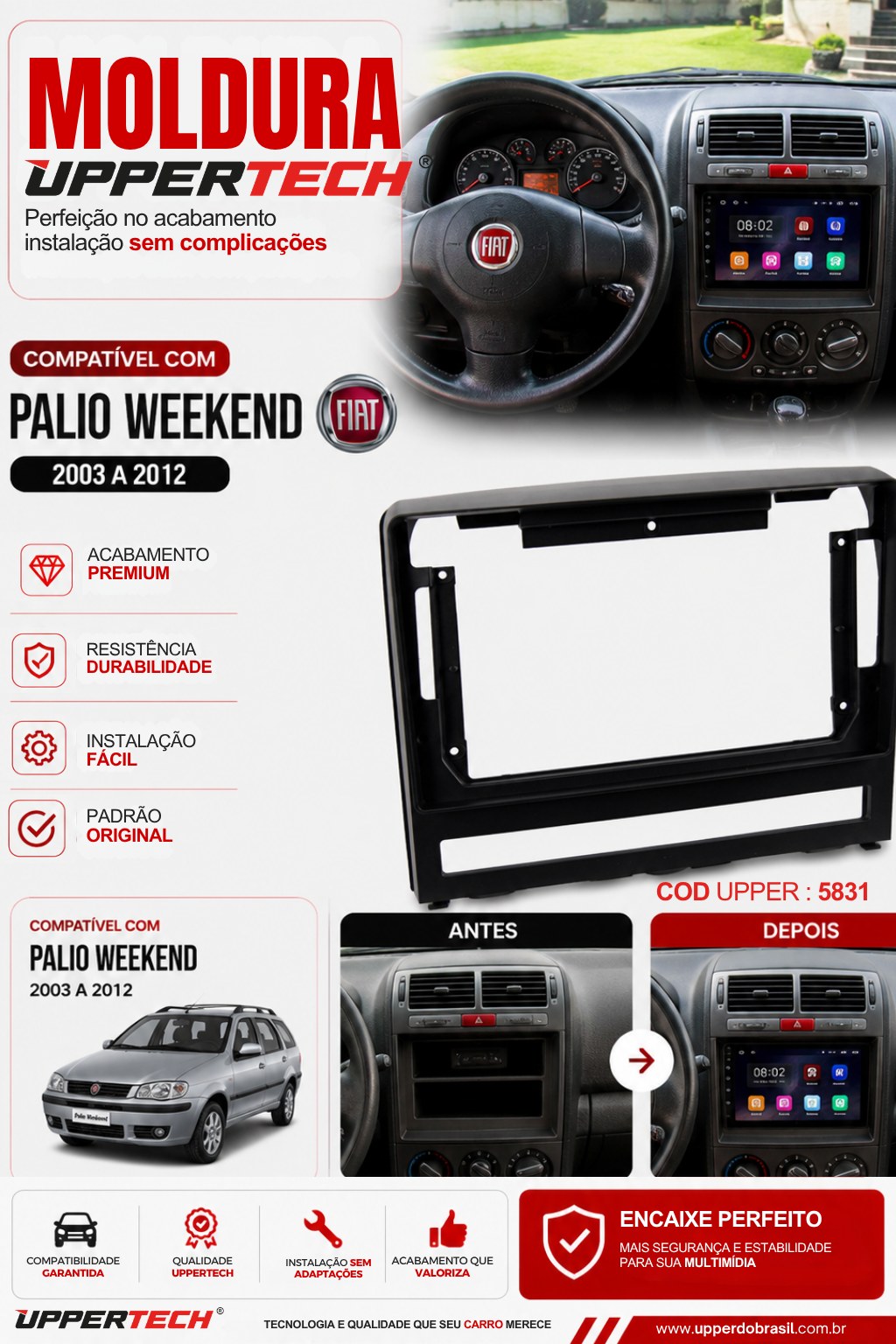 Flyer 5831 — Moldura Fiat Palio Weekend Siena Strada 2003 a 2012
