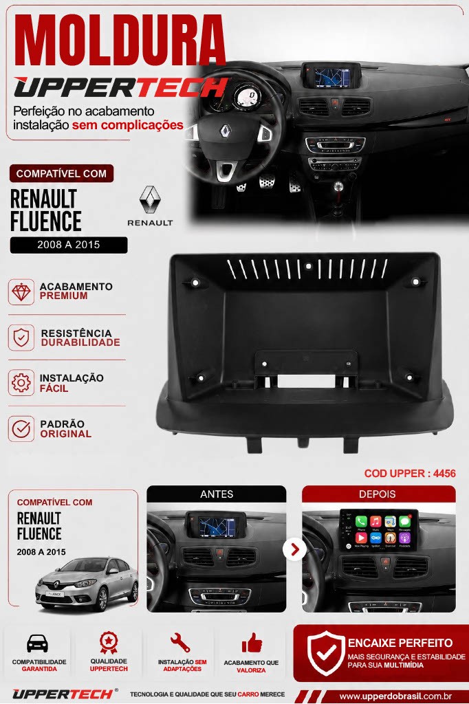 Flyer 4456 — Moldura Renault Fluence 2008 a 2015