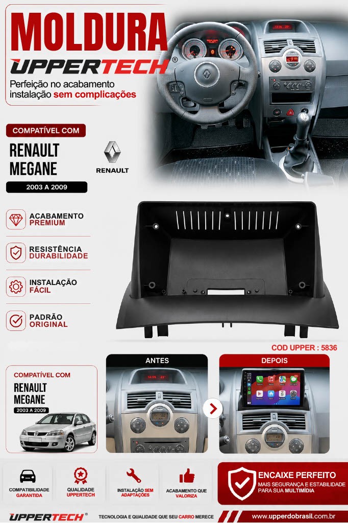 Flyer 5836 — Moldura Renault Megane 2003 a 2009
