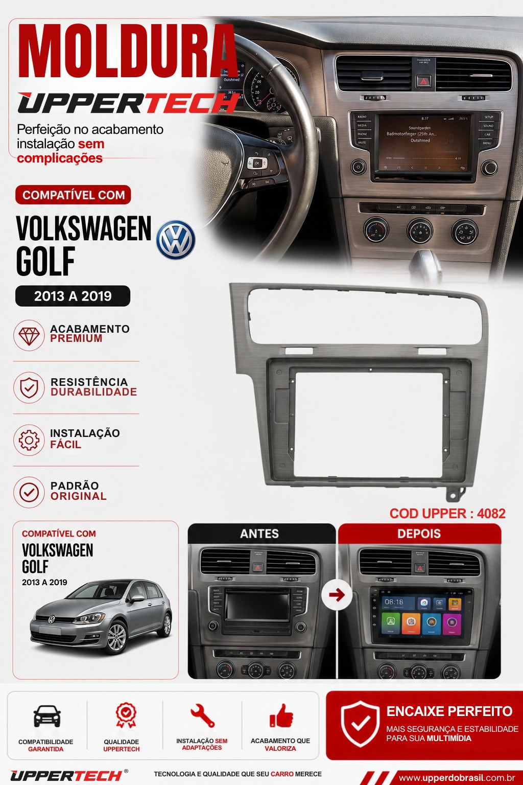 Flyer 4082 — Moldura Volkswagen Golf 2013 a 2019