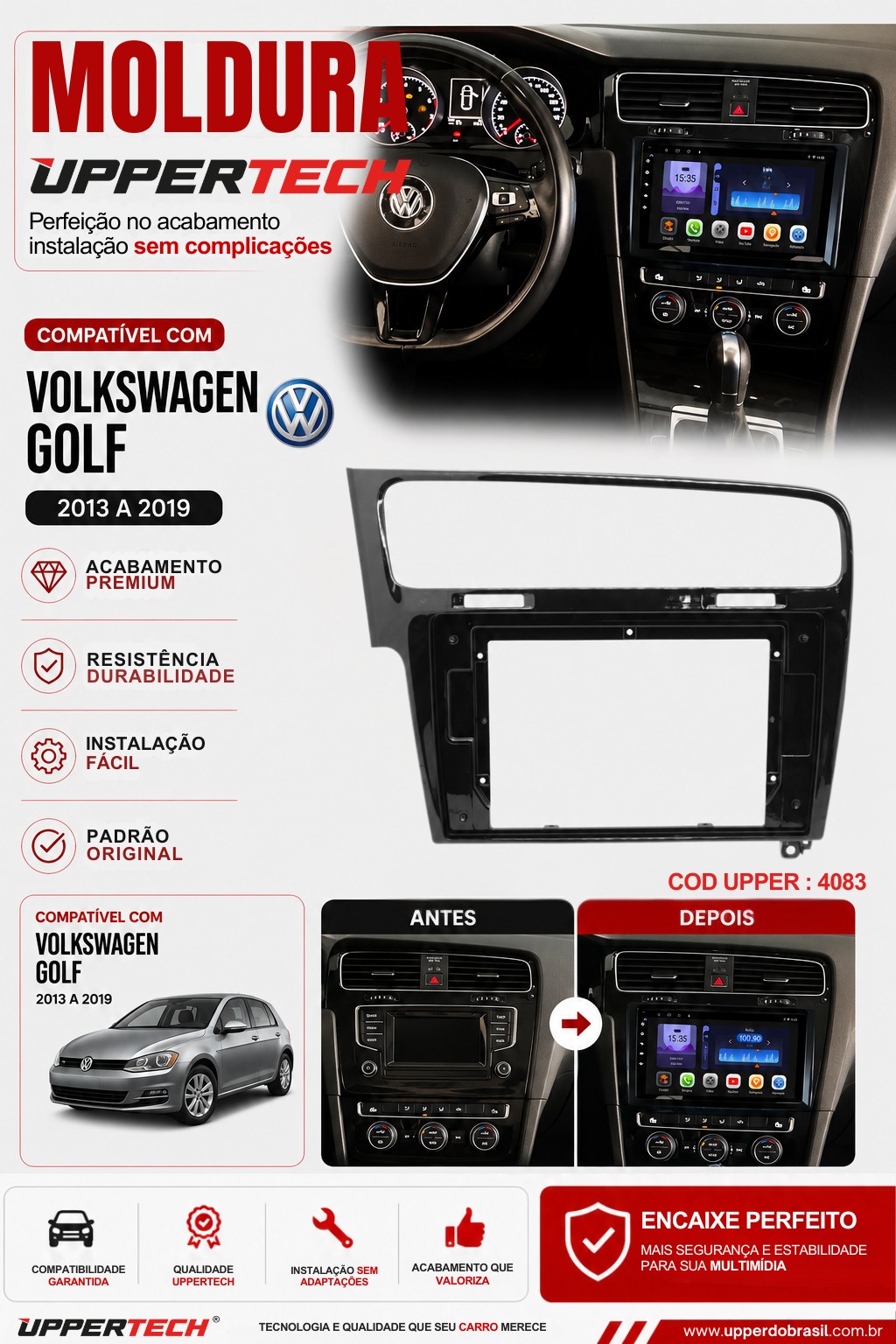 Flyer 4083 — Moldura Volkswagen Golf 2013 a 2019