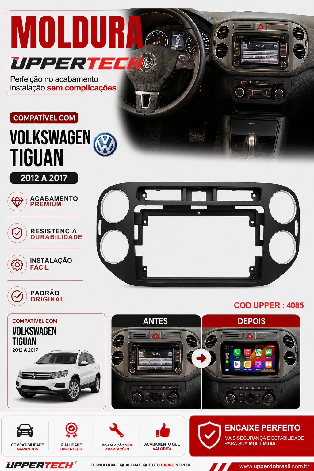 Flyer 4085 — Moldura Volkswagen Tiguan 2012 a 2017