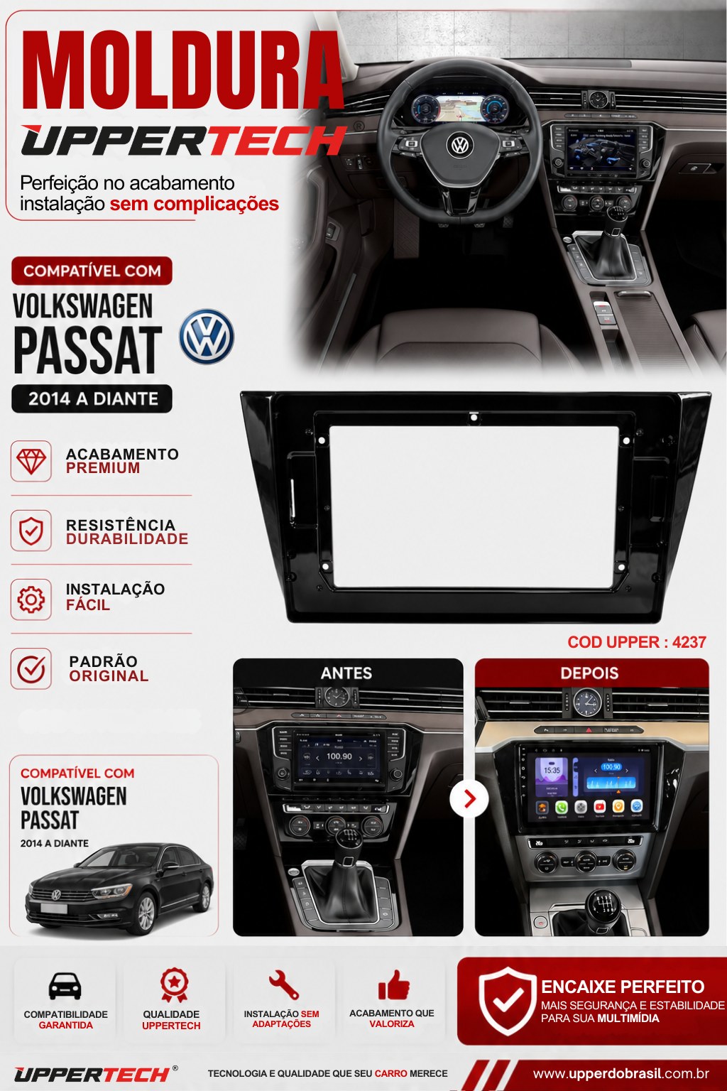 Flyer 4237 — Moldura Volkswagen Passat 2014 a Diante