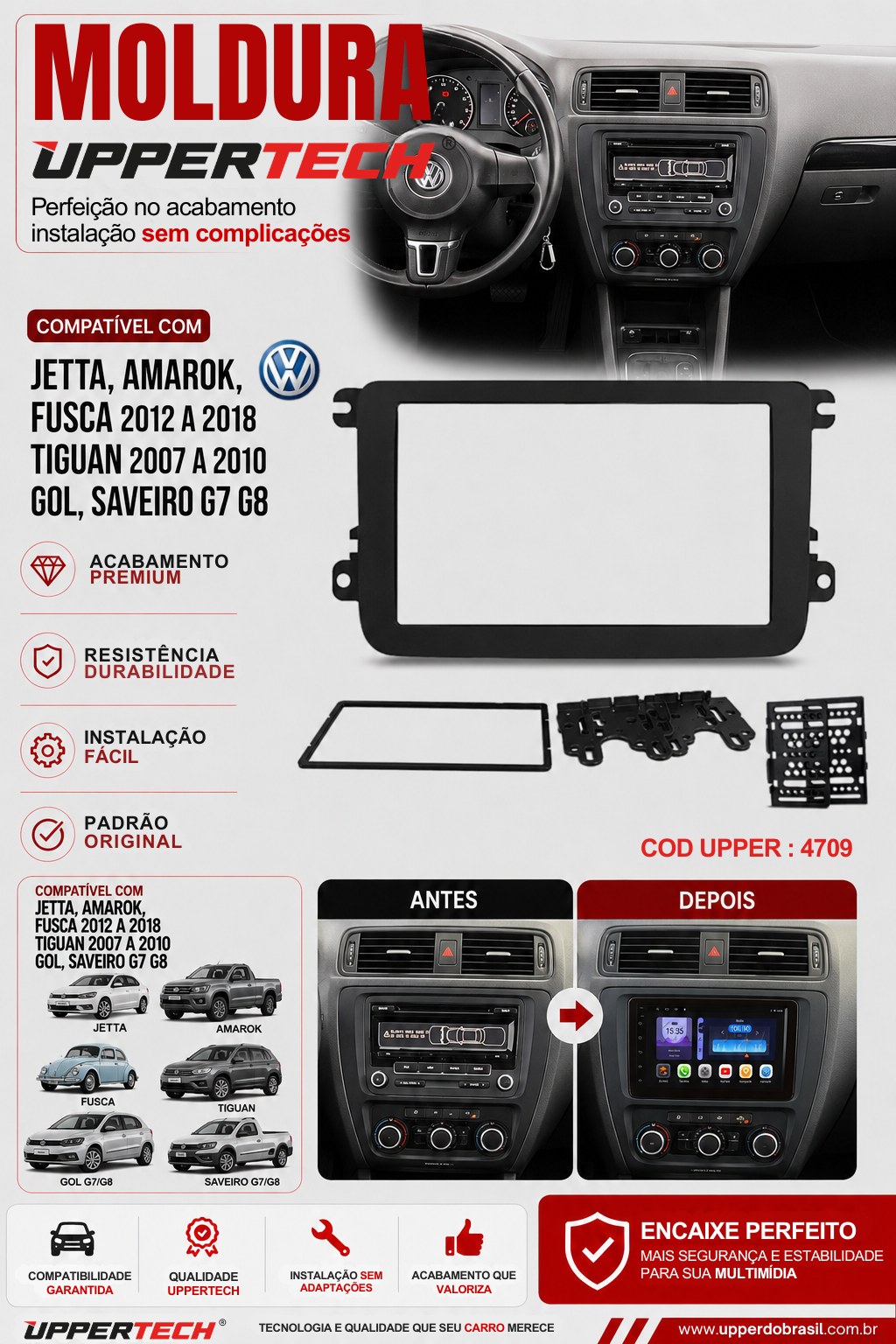 Flyer 4709 — Moldura Volkswagen Jetta Amarok Fusca Tiguan Gol Saveiro