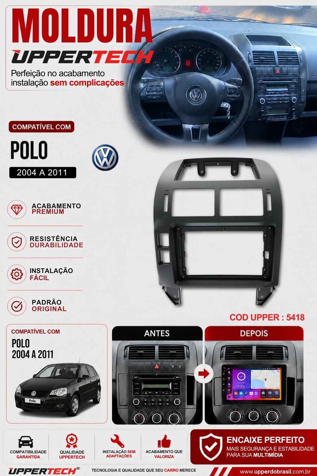 Flyer 5418 — Moldura Volkswagen Polo 2004 a 2011