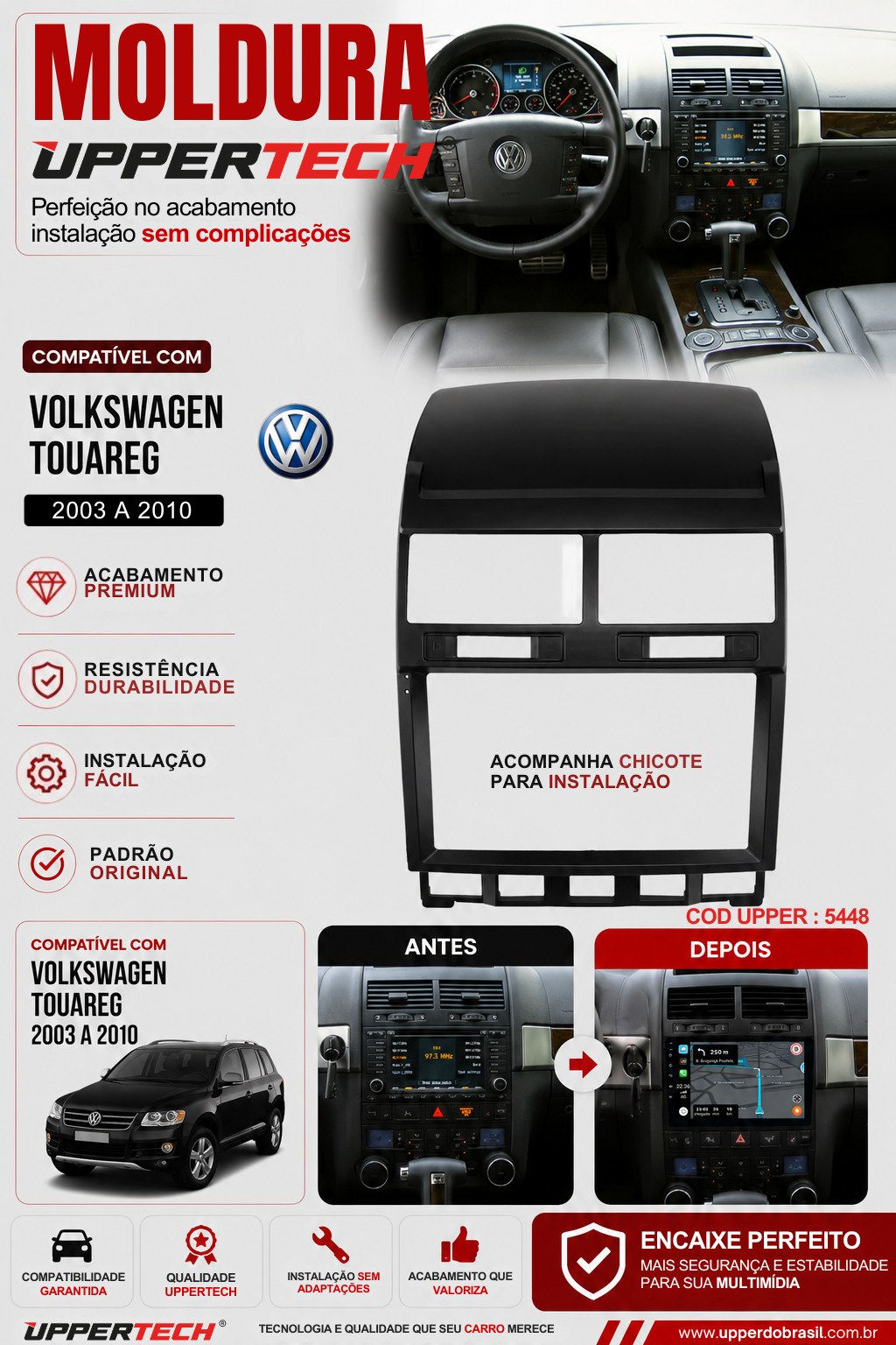 Flyer 5448 — Moldura Volkswagen Touareg 2003 a 2010