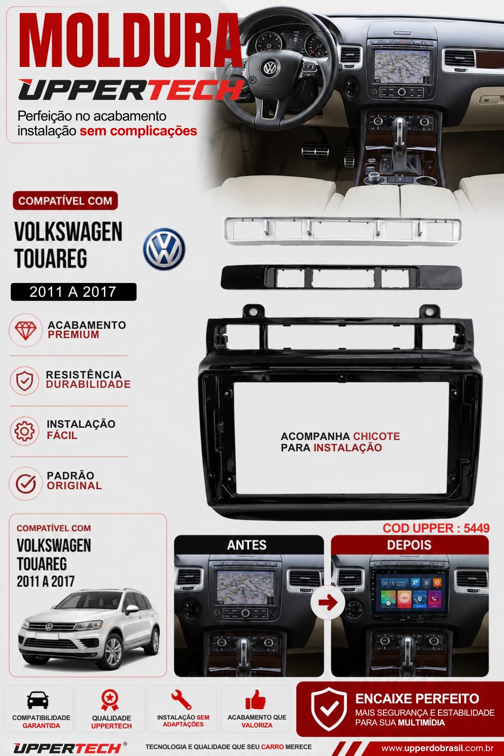 Flyer 5449 — Moldura Volkswagen Touareg 2011 a 2017