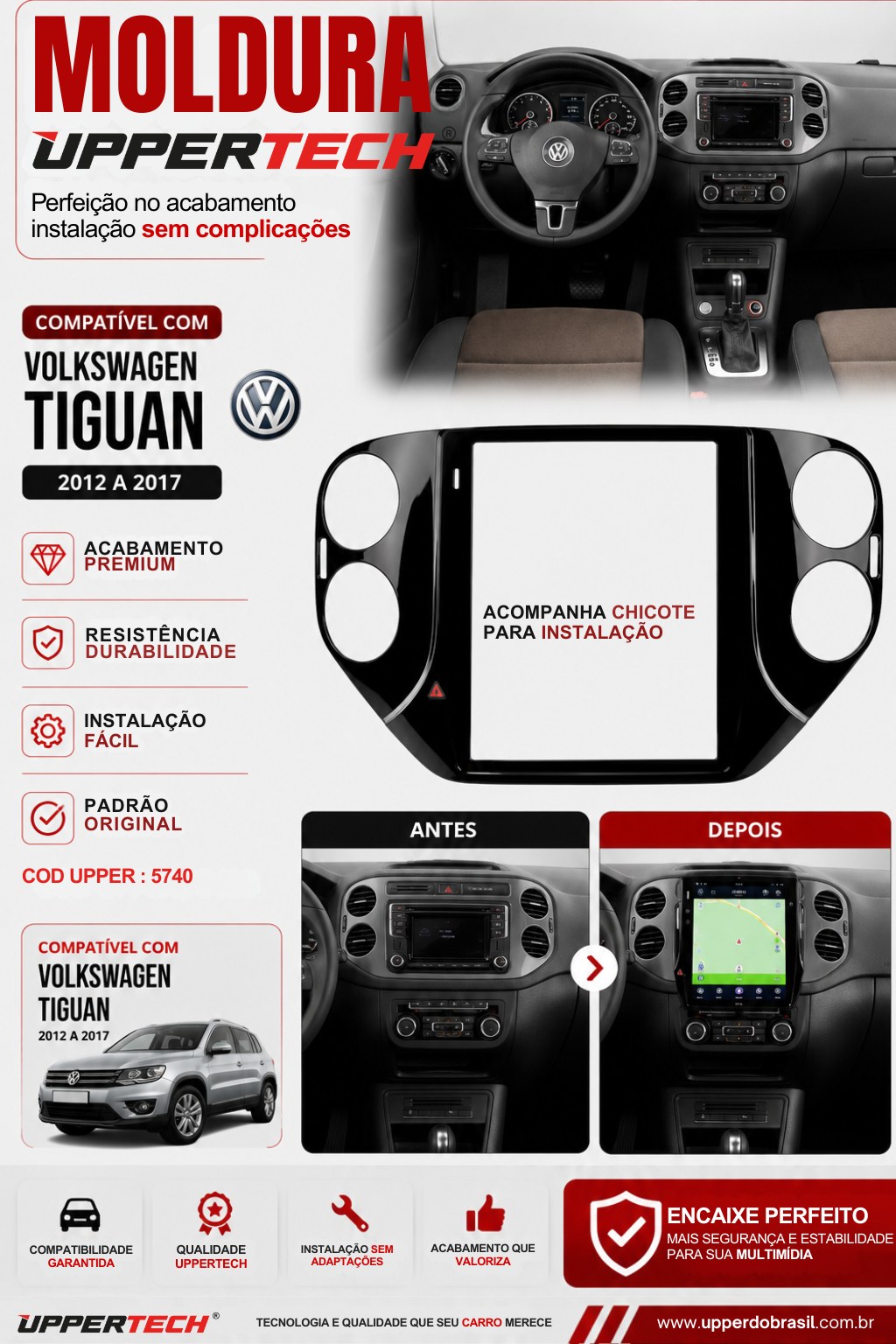 Flyer 5740 — Moldura Volkswagen Tiguan 2012 a 2017
