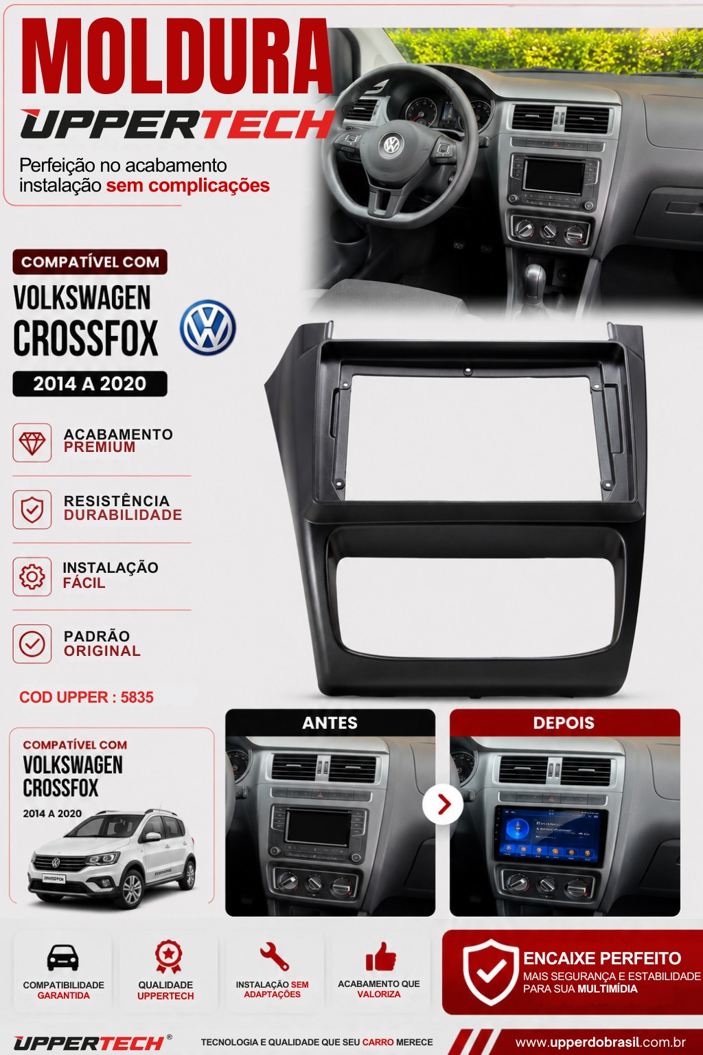 Flyer 5835 — Moldura Volkswagen Crossfox 2014 a 2020