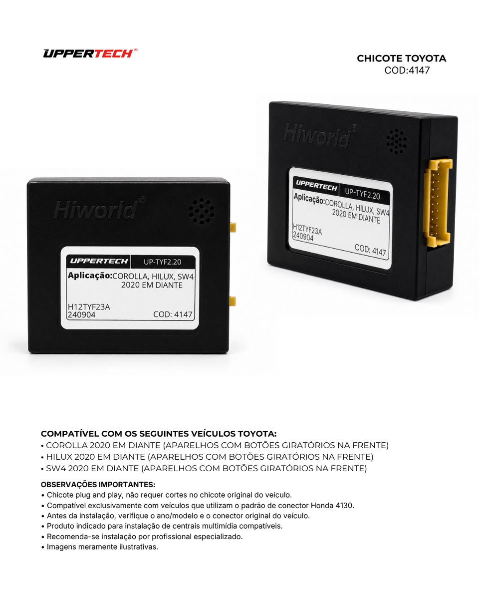 Chicote ISO · Toyota — Corolla, Hilux, SW4 (2020–2025) - miniatura 6