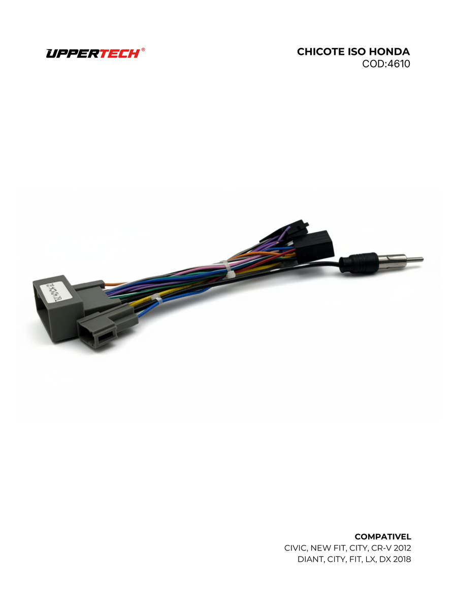 Chicote ISO · Honda — Civic, City, Fit (2012–2025) (Com Antena) - miniatura 2
