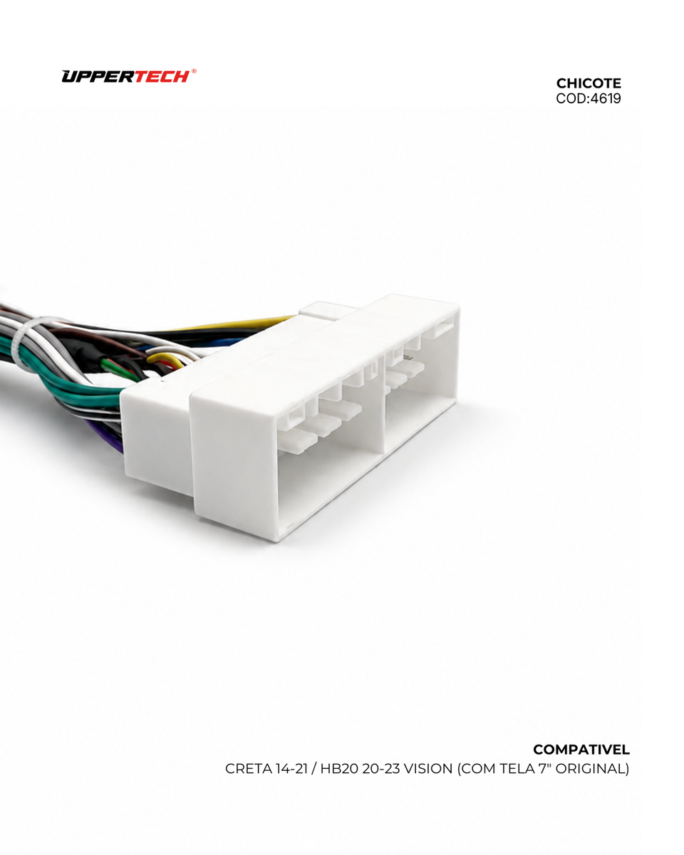 Chicote ISO · Hyundai — Elantra, Tucson, Creta (2017) (Com Antena) - miniatura 4
