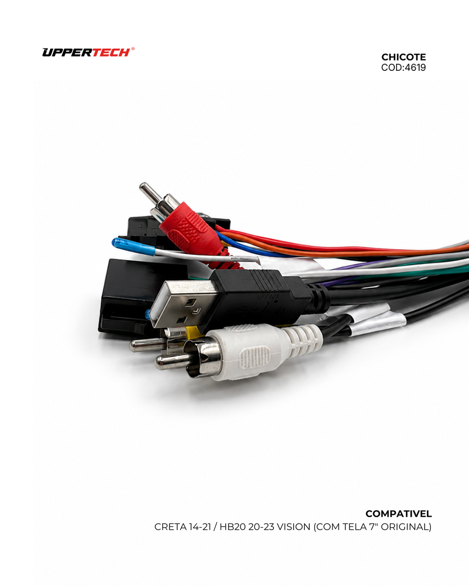 Chicote ISO · Hyundai — Elantra, Tucson, Creta (2017) (Com Antena) - miniatura 5