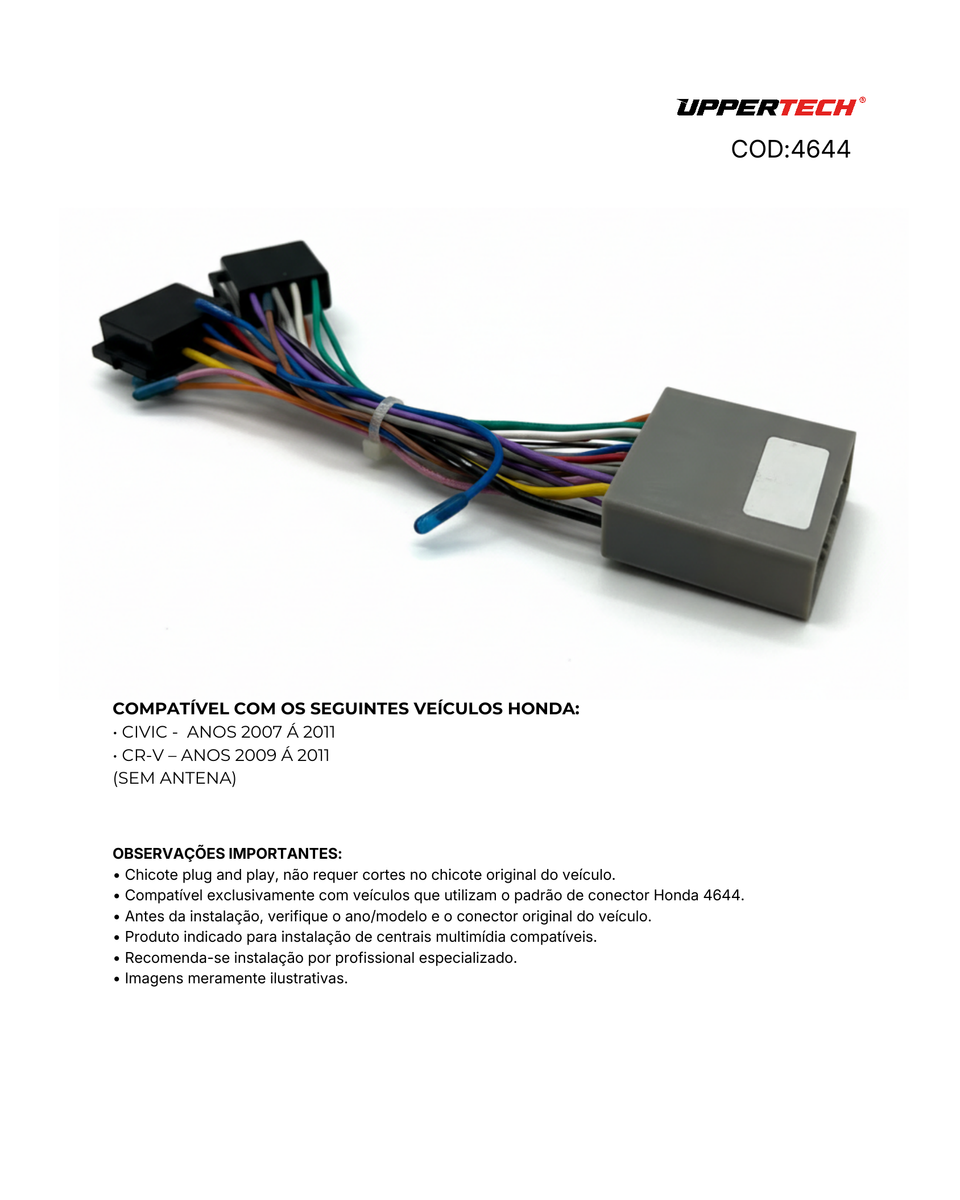 Chicote ISO · Honda — Civic (2007–2011) (Sem Antena) - miniatura 4