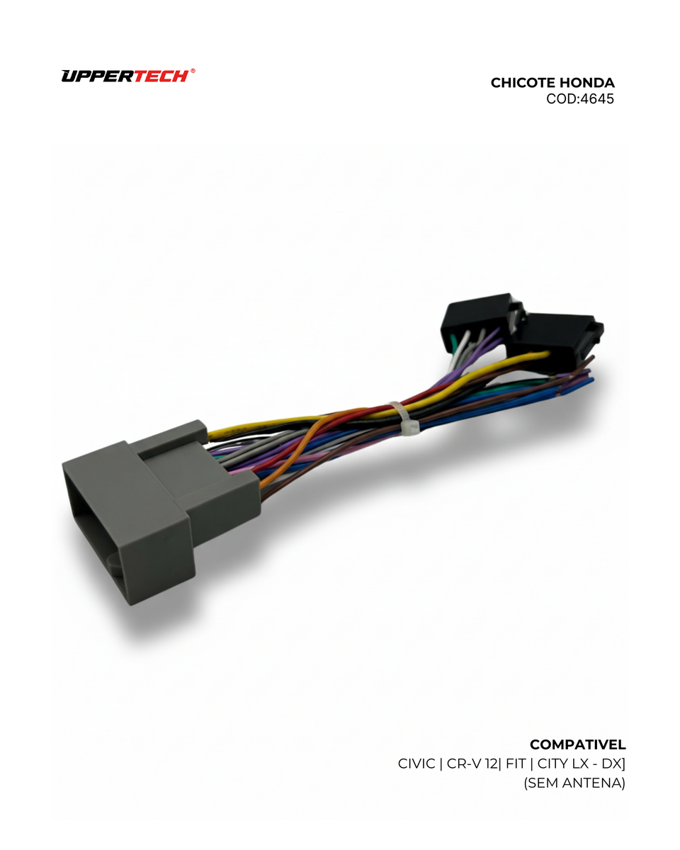 Chicote ISO · Honda — Civic, City, Fit (2012–2025) (Sem Antena) - miniatura 3
