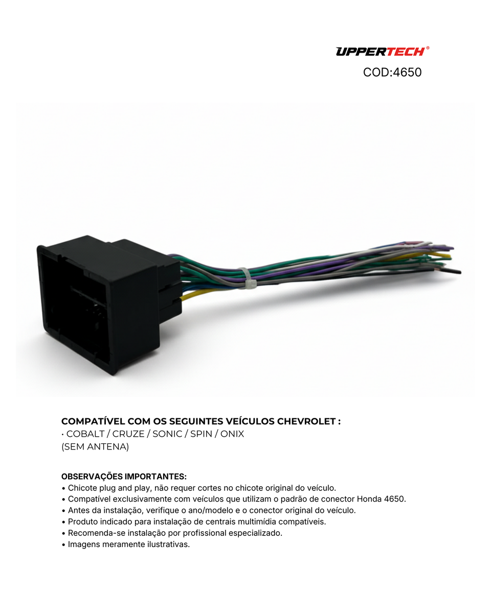 Chicote ISO · Chevrolet — 5 modelos (2012–2025) (Sem Antena) - miniatura 3