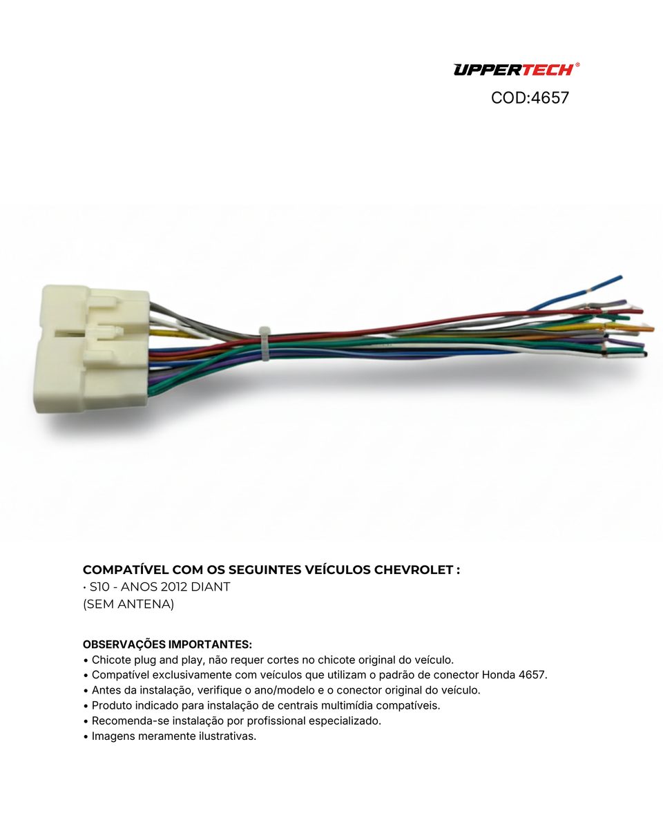 Chicote ISO · Chevrolet — S10 (2012–2025) (Sem Antena) - miniatura 3