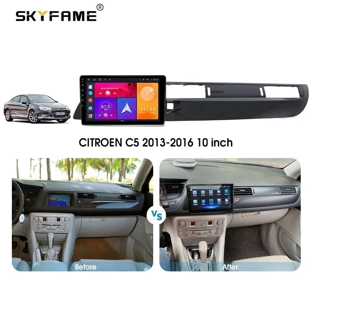 Moldura de Multimídia · Citroen — C5 (2009–2016) · 10" · Black Piano - miniatura 3