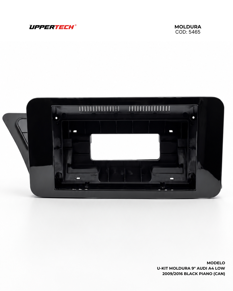 Moldura + Chicote específico · Audi — A4 (2009–2016) · 9" · Black Piano · Low - miniatura 2