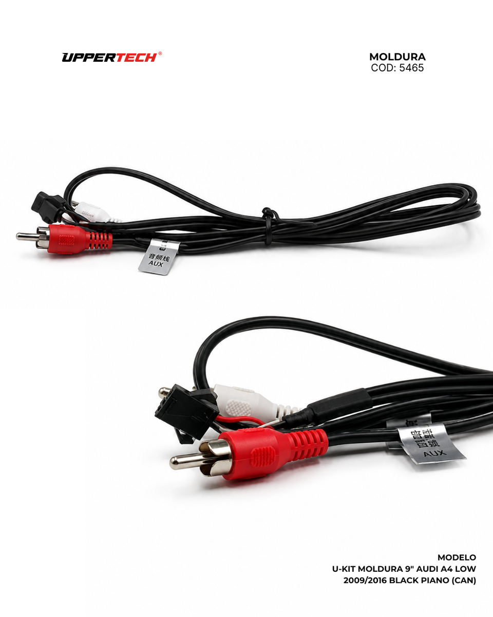 Moldura + Chicote específico · Audi — A4 (2009–2016) · 9" · Black Piano · Low - miniatura 15
