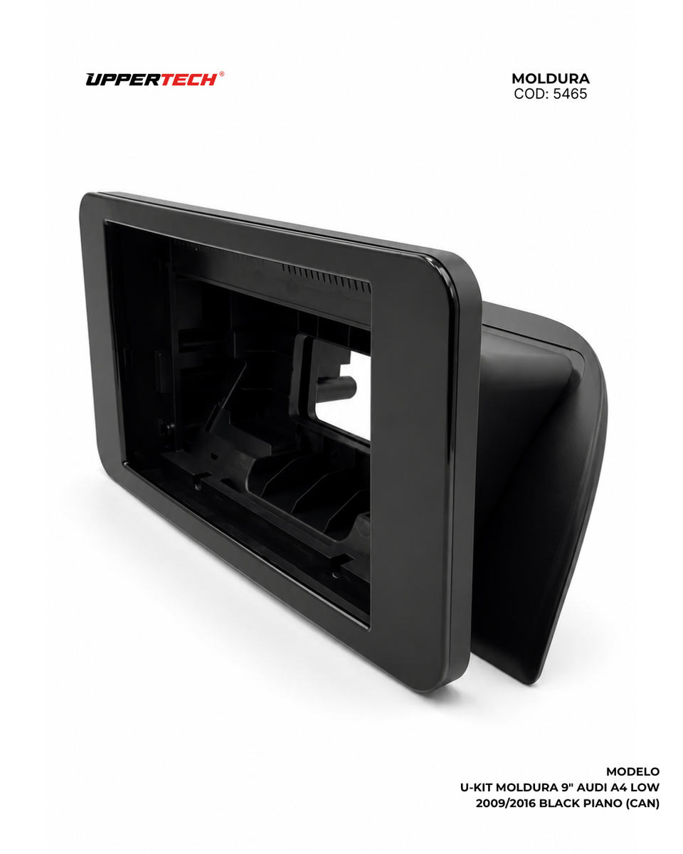 Moldura + Chicote específico · Audi — A4 (2009–2016) · 9" · Black Piano · Low - miniatura 3
