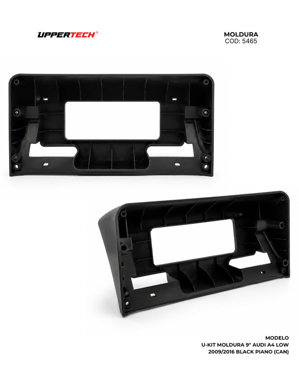 Moldura + Chicote específico · Audi — A4 (2009–2016) · 9" · Black Piano · Low - miniatura 7