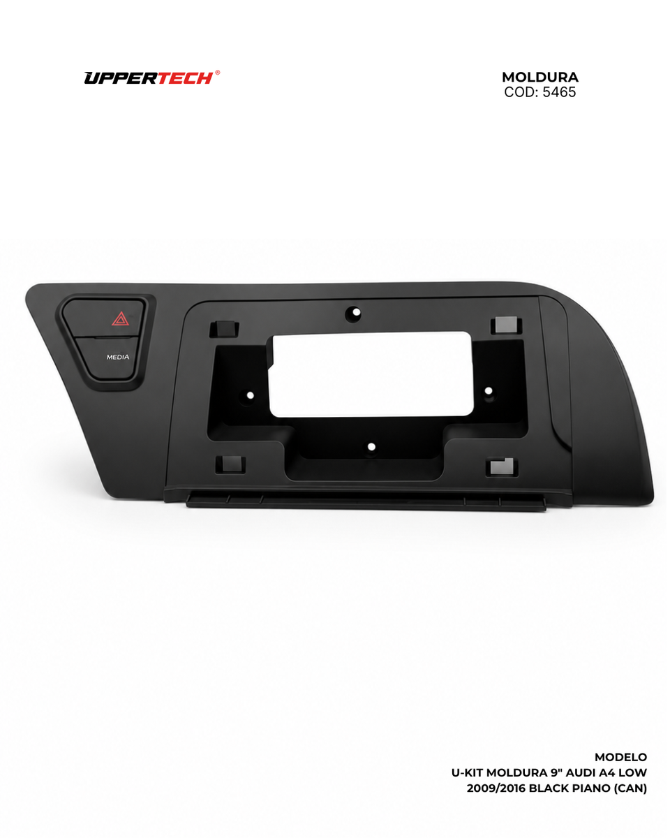 Moldura + Chicote específico · Audi — A4 (2009–2016) · 9" · Black Piano · Low - miniatura 8