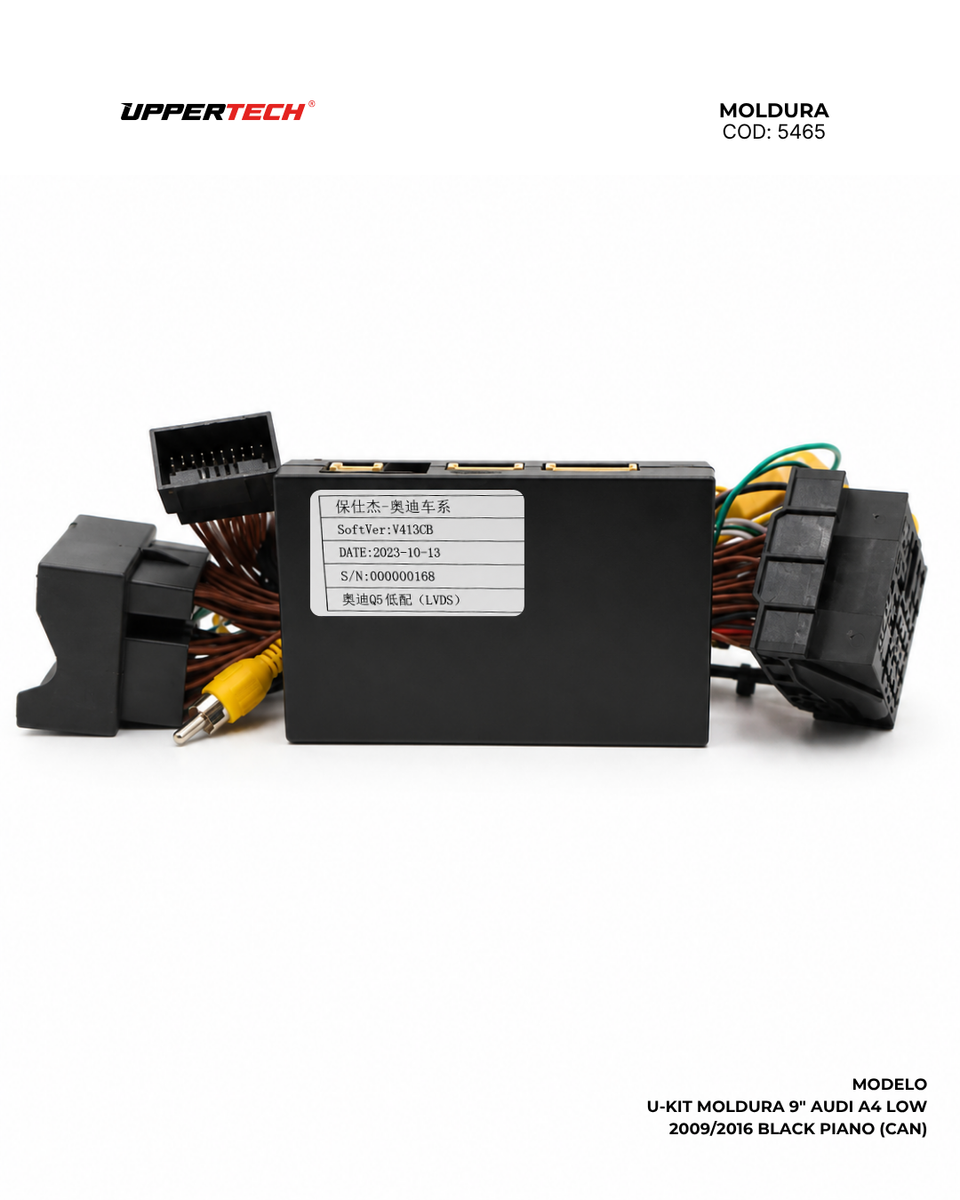 Moldura + Chicote específico · Audi — A4 (2009–2016) · 9" · Black Piano · Low - miniatura 10