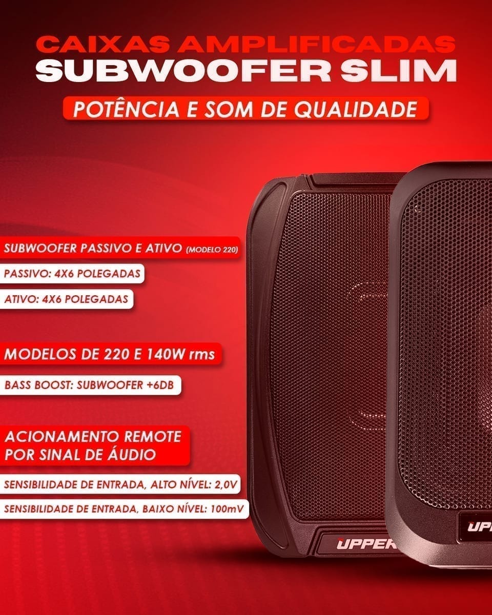 Caixa Amplificada · Subwoofer Slim 140W RMS - miniatura 3