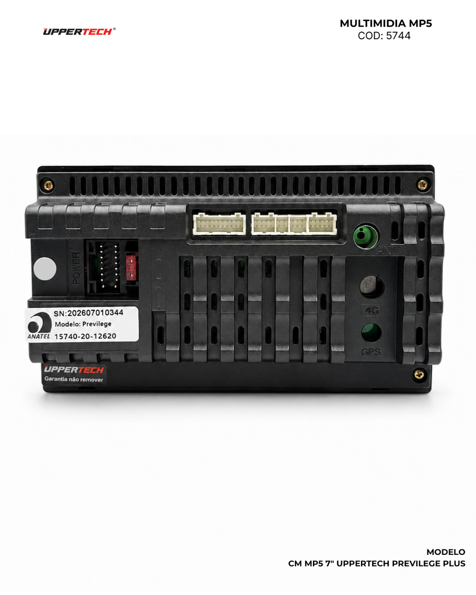 Central Multimídia · MP5 Privilege Plus 9" (CarPlay e Android Auto sem Fio) Wireless — conexões